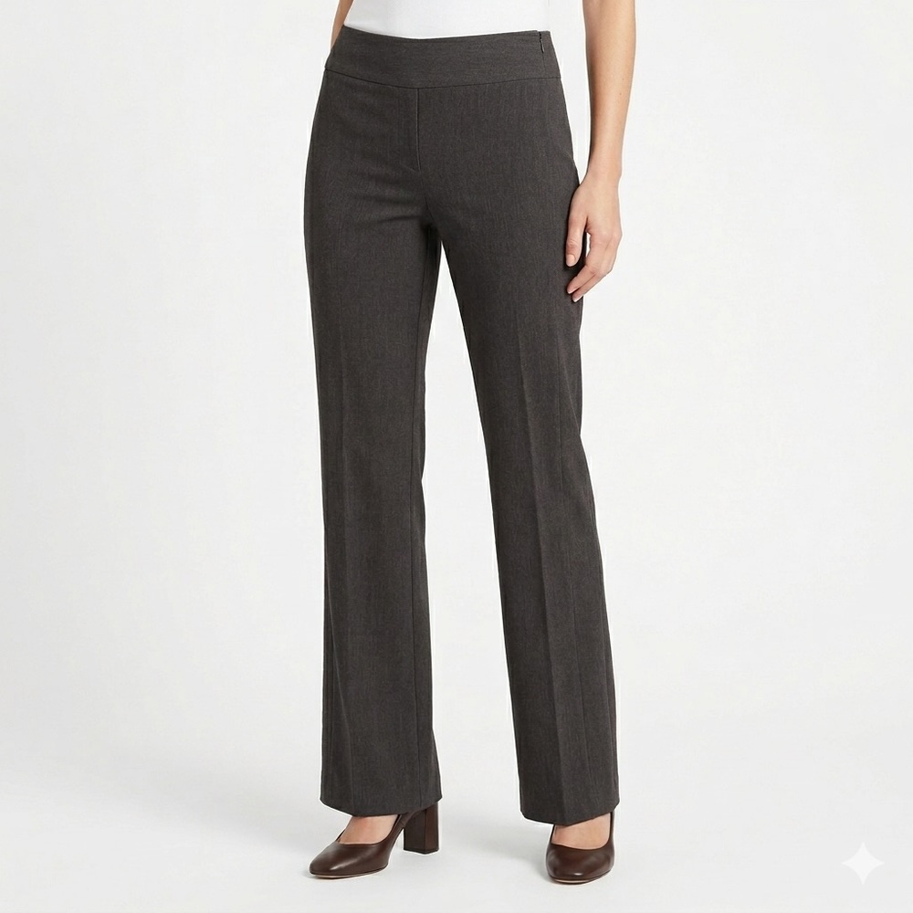 2/$30 - CAbi Women’s Charcoal Straight-Leg Trousers 4